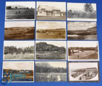 Collection of various Scottish golf links b&w postcards (12) to include 3x early golfing scenes