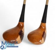 2x Paul Gibson custom/handmade persimmon woods both light stained incl a deep six screwed faced