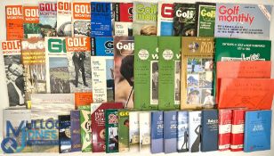 Golf Rule Book, Programme, Magazines, and paperback golf club histories, with noted items of 10 Golf