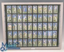 John Player 1930 Cricket Cigarette Cards full set of 50, mounted and framed loose, in good clean