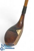Scarce Parnell Brussell-Oostende wooden mallet head putter with central black stripe crown with