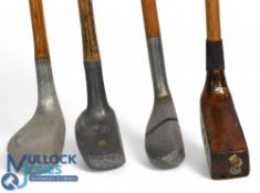 3x Alloy mallet head putters the Maxim patent with very drop toe and rounded sole, a triple X