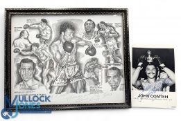 Boxing John Conteh Light Heavyweight Champion 1974-1977 signed photograph and framed print, a