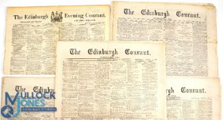 Collection of late 19th c Edinburgh Evening Courant Newspapers with interesting news and sporting