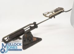 Vintage Eley Miner Model K Clay Pigeon Trap, with a selection of rubber pigeon decoy models, made by