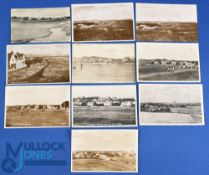 Interesting collection of early Gullane golf links b&w postcards from the mid-19th c (10) to include