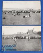 2x early James Braid and J H Taylor St Andrews Old Golf Course postcards c1905 - one featuring James