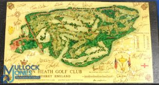 1981 Walton Heath Ryder Cup Golf Collection (4) to incl Coloured Course Layout Map with facsimile