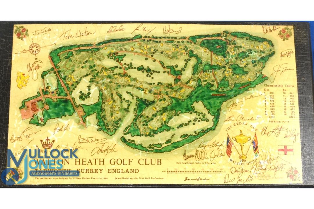 1981 Walton Heath Ryder Cup Golf Collection (4) to incl Coloured Course Layout Map with facsimile - Image 1 of 2