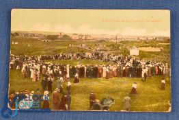 Scarce 1911 Amateur Golf Championship coloured postcard - played at Prestwick featuring Hilton (