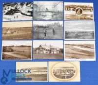 Collection of early Scottish golf links b&w postcards from the early 1900s onwards (12) to