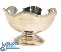 Rare 2001 Postponed Ryder Cup (The Belfry) Silver Plated Presentation Bowl, stamped J B, Hatton Gar