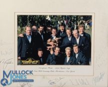 1995 Multi Signed Ryder Cup European Golf Team Photograph with a signed mount of all 13 players/