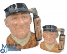 Royal Doulton The Golfer. Large D6623 Modelled by David P Biggs, Medium D6756 Modelled by Peter A