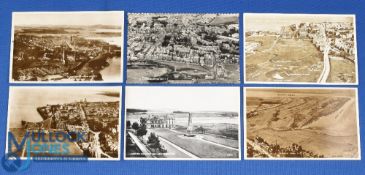 Collection of interesting St Andrews Real Photograph Golfing Aerial Views b&w postcards (6) to