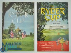 Ryder Cup Programmes: 1953 at Wentworth Golf Club 2nd and 3rd October together with 1961 at St Annes