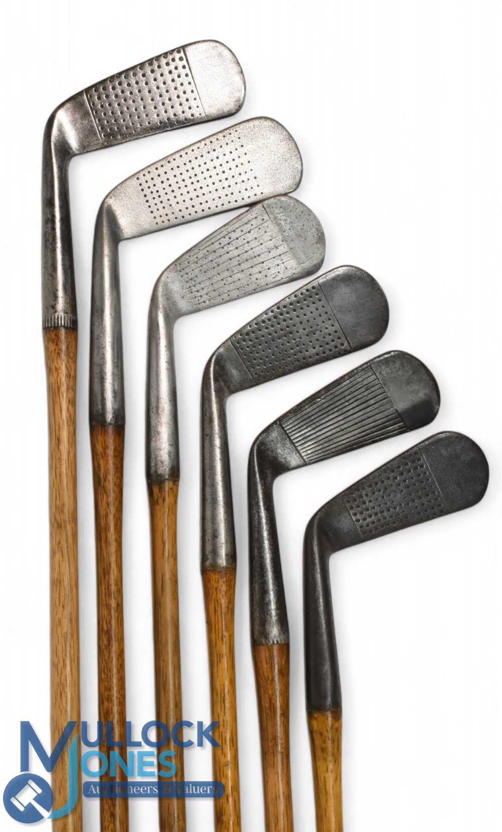 6x Assorted Tom Stewart irons features a no 2 iron for Alex Philips, no 3 iron stamped A Crook, - Image 2 of 2