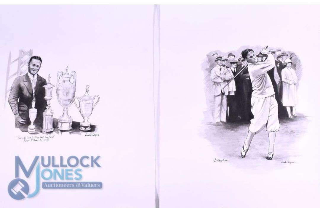 Linda Logan: a group of Three American Golf Drawings - each signed and titled, pen and ink and wash, - Image 2 of 2