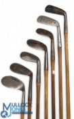 Good assortment of various irons (7) incl diamond back anti-shank niblick, D Anderson and Son St