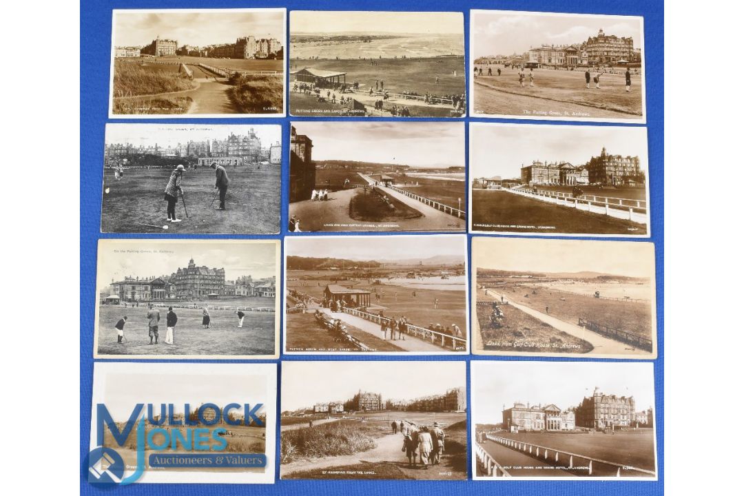 Good selection of Views of St Andrews Golf Links b&w postcards (12) to include several different