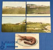 Interesting collection of early Lundin Golf Links (Est 1869) coloured postcards from the 1900s