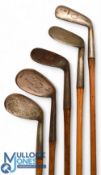 4x Niblicks incl Forgan, J B Halley, The Glasgow Golf Co thistle brand and W A Stretton, t/w an A