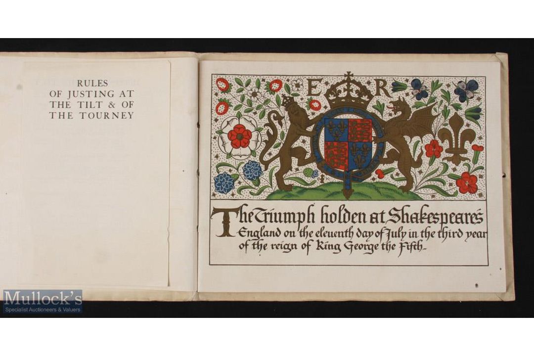 The Triumph Holden at Shakespeare's England (1912): An impressive 35pp programme for Jousts Royal - Image 1 of 3
