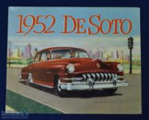 De Soto Car. 1952 Sales brochure - An attractive 4 page brochure featuring 6 multicolour