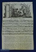 Mixed Ephemera - Features Song Sheet - In Praise of Burgundy engraving from Henry Roberts' ‘
