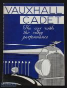 The Vauxhall Cadet 1933 sales brochure - large poster size multicoloured brochure illustrating and