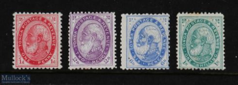Tonga - Collection of 4 unused featuring The King of Tonga 1886 - the Islands first issue