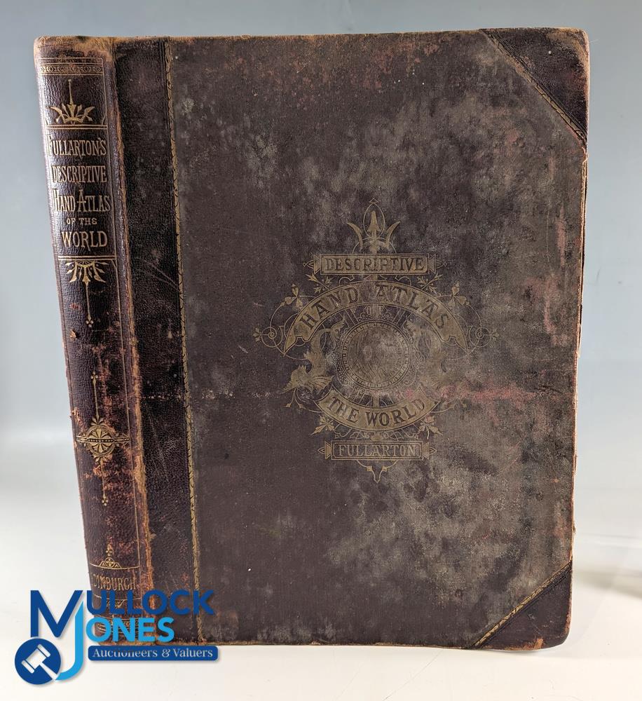 Fullarton's Descriptive Hand Atlas of the World 1873 John Bartholomew - Part worn boards and