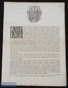 Austria War of The Austrian Succession. Poster Of Proclamation by Empress Maria-Theresa. Dated