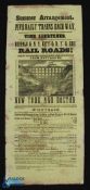 Fine Early Historic American Railway Poster 1853 - New York, Buffalo & Erie Railroad 1853. Has