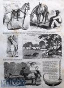 India and Punjab - Sketches of Native Life in India and Sikh Horse, 1858 - an original ILN wood