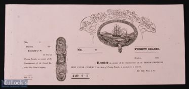 The Grand Imperial Ship Canal (Intended Ship Canal from London to Portsmouth). Certificate for 20