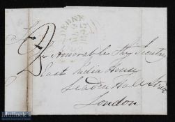 India - East India Company Stamp-Less Entire ‘Londenderry To-East India House London' with m/s 