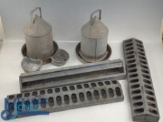 5x Galvanized Chicken Game Bird Feeders and Troughs, 4 made by Eltex (5)