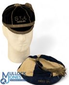 Possibly Continental-Based Rugby Honours Caps (2): One an attractive blue and cream 6 panelled