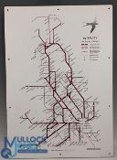Railway Sign Intercity Routes of Britain Map showing the Swallow Emblem on melamine board.