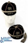 1887-8 Mildon Brothers, Devon, DRCFC Rugby Honours Caps (2): Terrific matching pair for a well-known