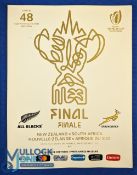 2023 RWC Final Rugby Programme: The clincher: S Africa v NZ in Paris, Oct 2023. Big, glossy, near