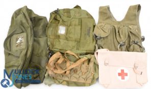 Military Selection, to include small packs, holdalls, metal framed Burgen, Red Cross pouch, cross