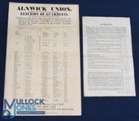 Northumberland (2) Alnwick Union 1850 - Poster regarding the Election of Guardian of the Poor for