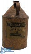 Vintage Advising Automobilia Celamel Celluloid Grey Fill, large canister having a good label, #