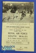 1941 South Wales v the RAF Rugby Programme: At Swansea 04/41, another from the charity series in