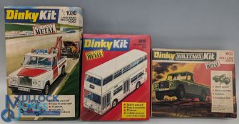 Dinky Toys Die-Cast Metal Kits 1032 Military Kit Army Land Rover, 1030 Land Rover Breakdown Crane,