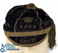1900s Royal Naval Technical College Rugby Honours Cap: Geo Lewin make, worn both in and out but