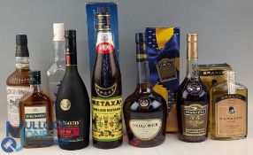 Collection of Spirit, Brandy, Champagne Bottles, to include Southern Comfort 1L, Remey Martin