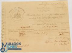 East India Company Passport 1806 - The East India Coat of Arms top left. Issued to Mr John Butler